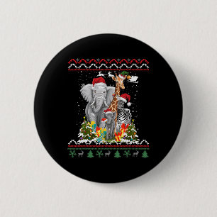 Badge Rond 5 Cm Animaux forestiers Idée de Noël Enfants Jungle Ani