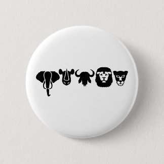 Badge Rond 5 Cm Animaux grands cinq de l'Afrique