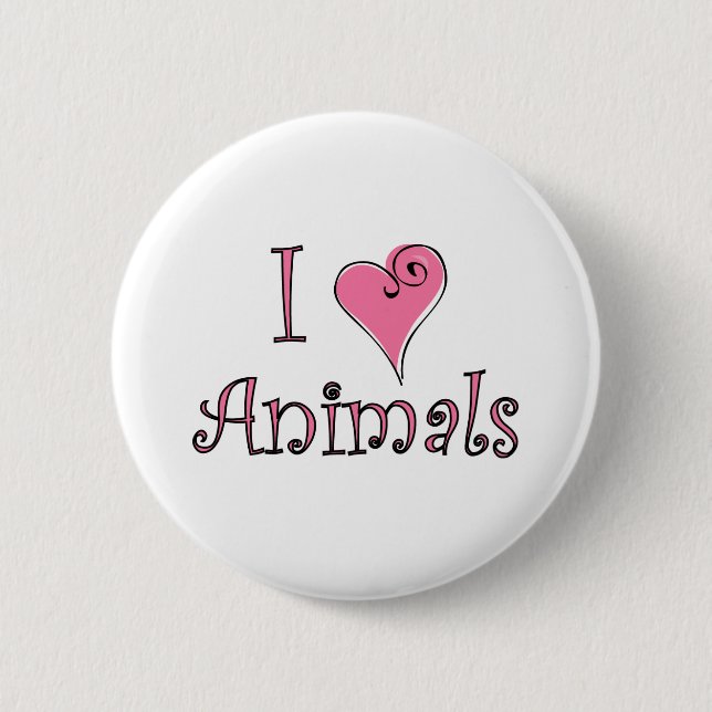 Badge Rond 5 Cm Animaux I (de coeur) (Devant)