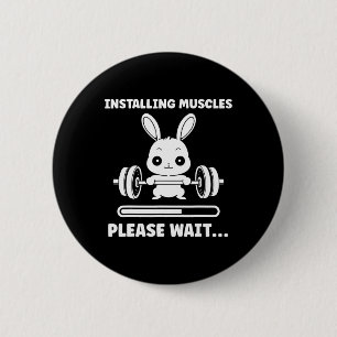 Badge Rond 5 Cm Animaux Installant Muscles Fitness Musculation