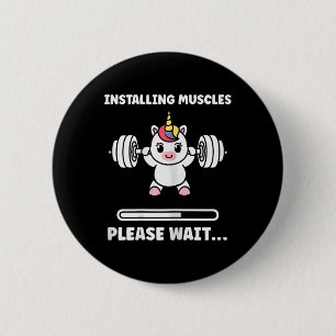 Badge Rond 5 Cm Animaux Installation Muscles Fitness Musculation I