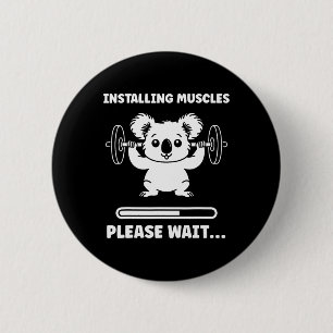 Badge Rond 5 Cm Animaux Installation Muscles Fitness Musculation K