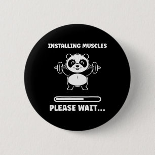 Badge Rond 5 Cm Animaux Installation Muscles Fitness Musculation P
