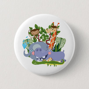 Badge Rond 5 Cm Animaux mignons de safari
