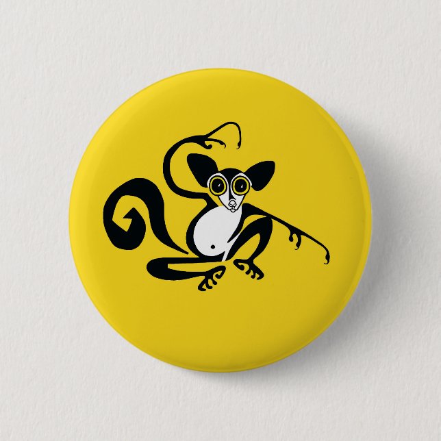 Badge Rond 5 Cm Animaux sauvages - AYE-AYE-Primate - Madagascar - (Devant)