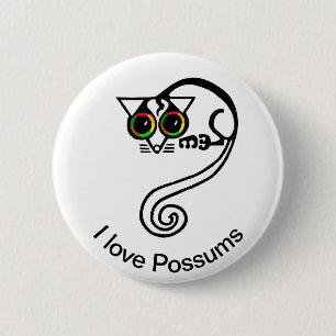 Badge Rond 5 Cm Animaux sauvages - love POSSUMS - faune australien