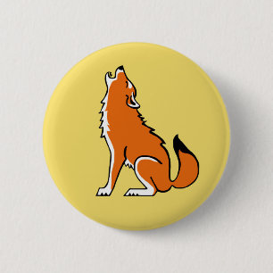 Badge Rond 5 Cm Animaux sauvages - OLF rouge- Nature- jaune