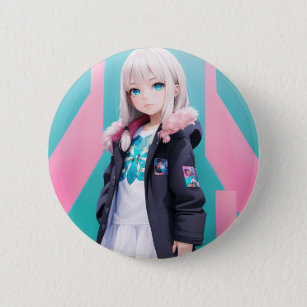 Badge Rond 5 Cm Anime Girl 039