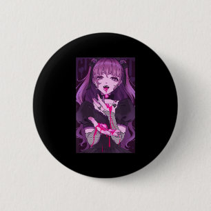 Badge Rond 5 Cm Anime Girl Kawaii Waifu esthétique japonaise Otaku