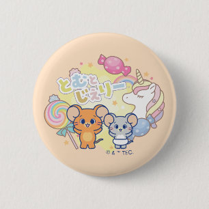 Badge Rond 5 Cm Anime Magique Candyland avec Jerry et Tuffy