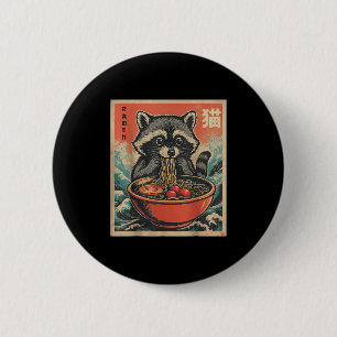 Badge Rond 5 Cm Anime Raccoon Ramen Japonais Drôle Kawaii Cadeaux 