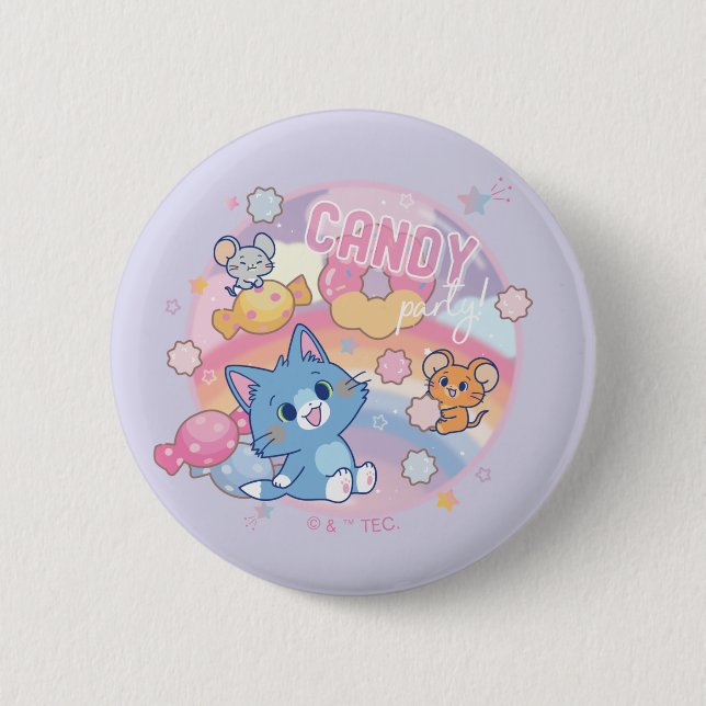 Badge Rond 5 Cm Anime Tom et Jerry Candy Party (Devant)