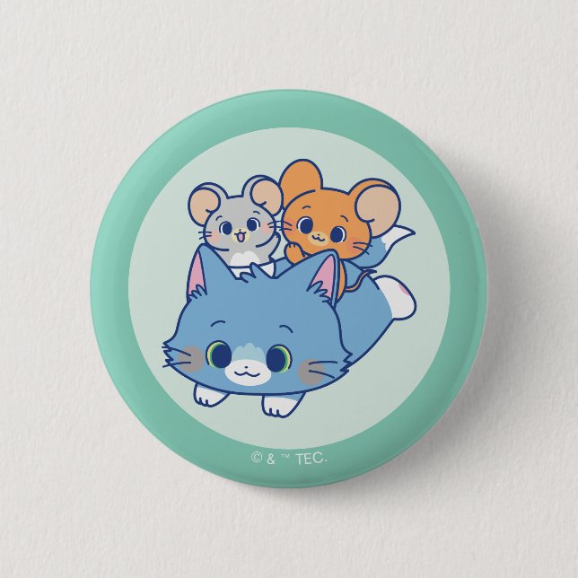Badge Rond 5 Cm Anime Tom, Jerry et Tuffy (Devant)