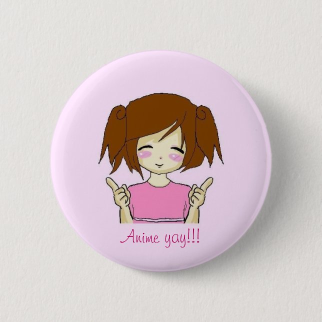 Badge Rond 5 Cm Anime yay ! ! bouton (Devant)