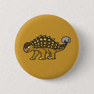 Badge Rond 5 Cm Ankylosaurus Brown