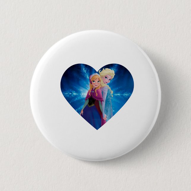 Badge Rond 5 Cm Anna et Elsa Frozen (Devant)