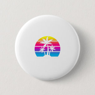 Badge Rond 5 Cm Anna Maria Island Floride Palmier Rétro Vacances