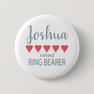 Badge Rond 5 Cm Anneau de porteur de cœurs pour cortège de mariage