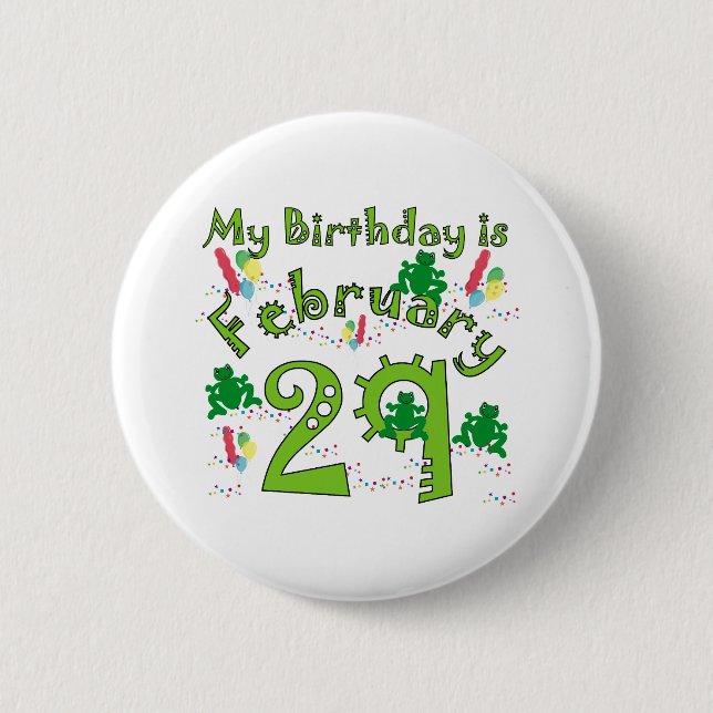Badge Rond 5 Cm Année bissextile Anniversaire 29 févr. (Devant)