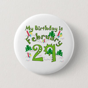 Badge Rond 5 Cm Année bissextile Anniversaire 29 févr.