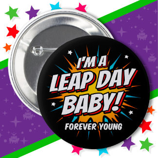 Badge Rond 5 Cm Année bissextile Anniversaire 29 février Jour biss