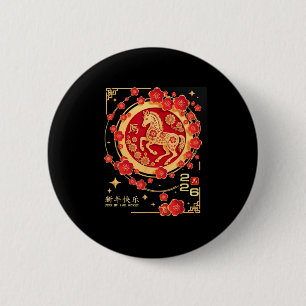 Badge Rond 5 Cm Année Cheval Chinois