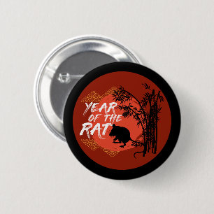 Badge Rond 5 Cm Année chinoise du Rat - Bambou Art