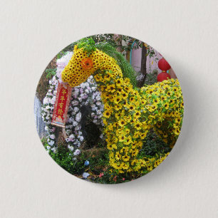Badge Rond 5 Cm Année du cheval   春 節 馬 ... Topiary chinois