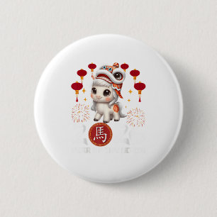 Badge Rond 5 Cm Année Du Cheval 2026 Chinois Nouvel An Lunaire Zod