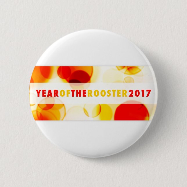 Badge Rond 5 Cm année du coq 2017 (bokeh) (Devant)