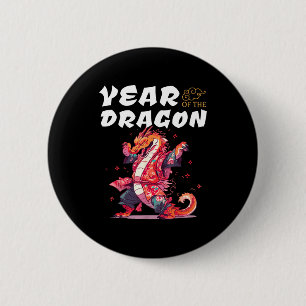Badge Rond 5 Cm Année du Dragon Drôles de Dragons Signe du zodiaqu