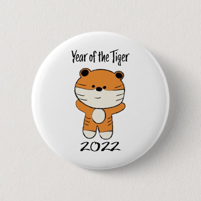 Badge Rond 5 Cm Année du Tigre 2022 (Devant)