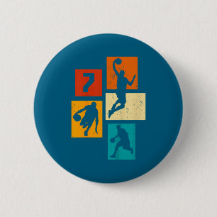 Badge Rond 5 Cm Années Joueur Âgé 7e Basketball 7 Basketball Amusa