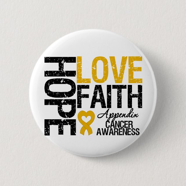 Badge Rond 5 Cm Annexe Cancer HOPE LOVE FOI (Devant)