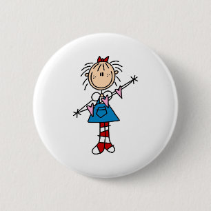 Badge Rond 5 Cm Annie avec le bouton de coeurs
