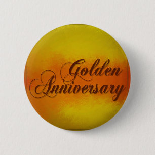 Badge Rond 5 Cm Anniverary d'or