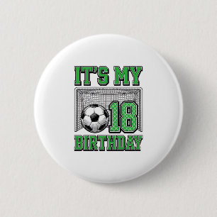 Badge Rond 5 Cm Anniversaire 18 ans Football Vintage