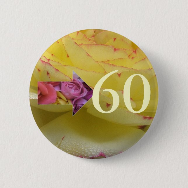 Badge Rond 5 Cm Anniversaire 60 ans (Devant)