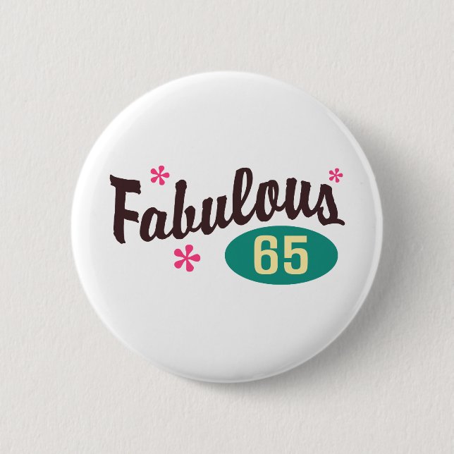 Badge Rond 5 Cm Anniversaire 65 ans (Devant)