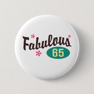 Badge Rond 5 Cm Anniversaire 65 ans