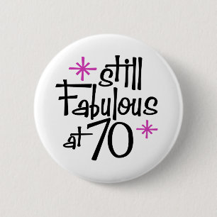 Badge Rond 5 Cm Anniversaire 70 ans