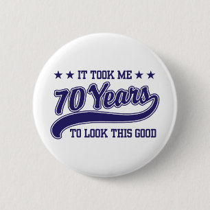 Badge Rond 5 Cm Anniversaire 70 ans