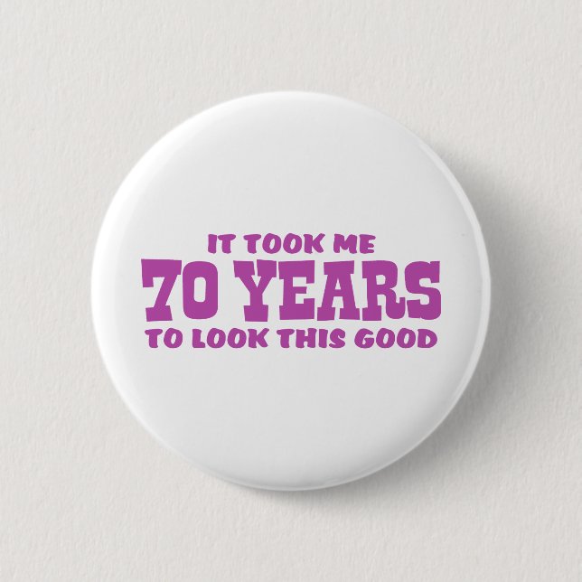 Badge Rond 5 Cm Anniversaire 70 ans (Devant)