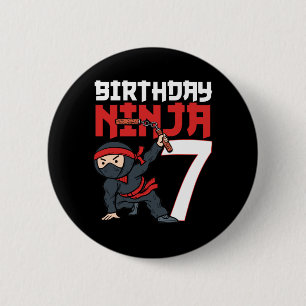 Badge Rond 5 Cm Anniversaire 7 Ans Ninja 7 Ans Fête Garçon