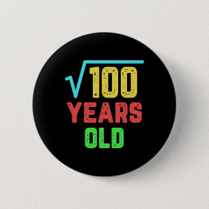 Badge Rond 5 Cm Anniversaire Cadeau Carré Racine De 100 10 Ans