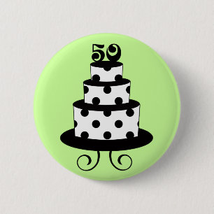 Badge Rond 5 Cm Anniversaire d'anniversaire de point de polka