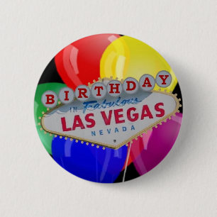 Badge Rond 5 Cm Anniversaire DANS le bouton fabuleux de Las Vegas