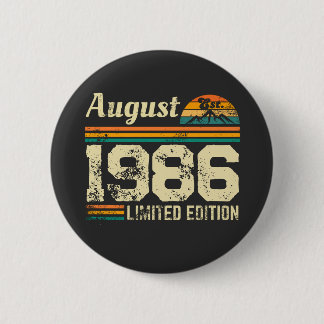 Badge Rond 5 Cm Anniversaire d'août année personnalisée
