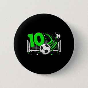 Badge Rond 5 Cm Anniversaire de 10 ans de football 10 ans Joueur d