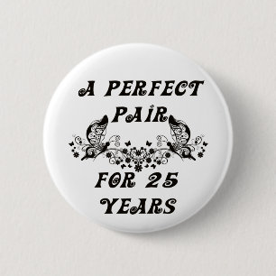 Badge Rond 5 Cm Anniversaire de 25 ans